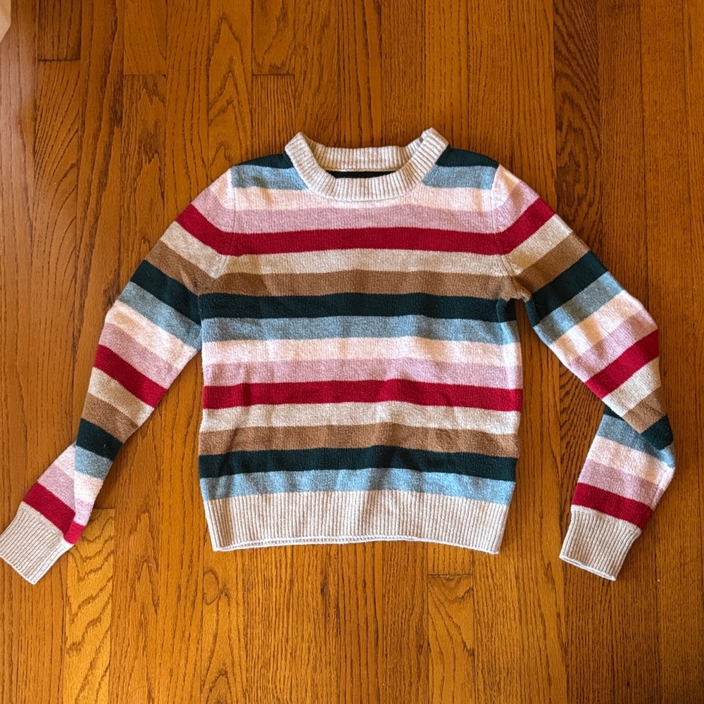 GAP Women's Striped Sweater - Red, Tan, Cream, Green